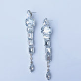 Luxury Crystal Drop Earrings for Women – Long Statement Dangle